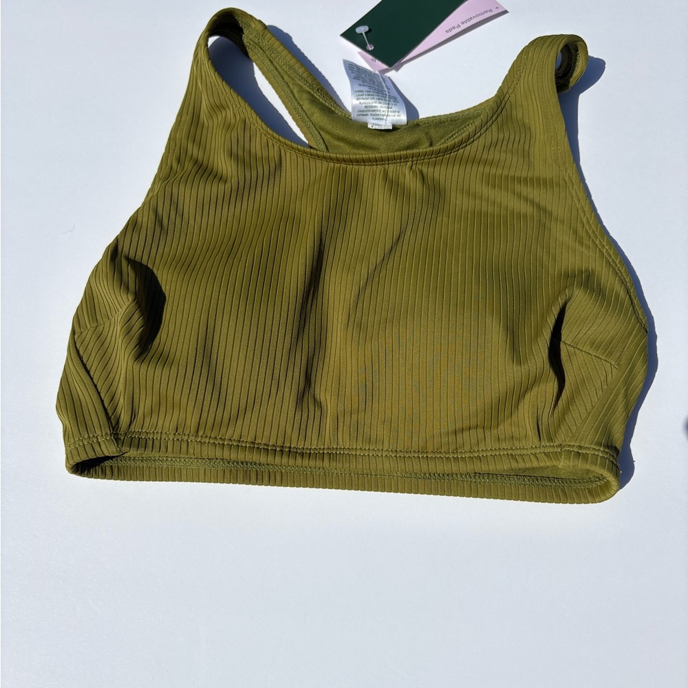 Wild Fable Chartreuse Green Ribbed Top